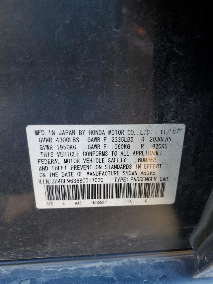2008 Acura TSX VIN JH4CL96868C017030 Copart auction photo, front end / minor dent/scratches damage thumbnail 12
