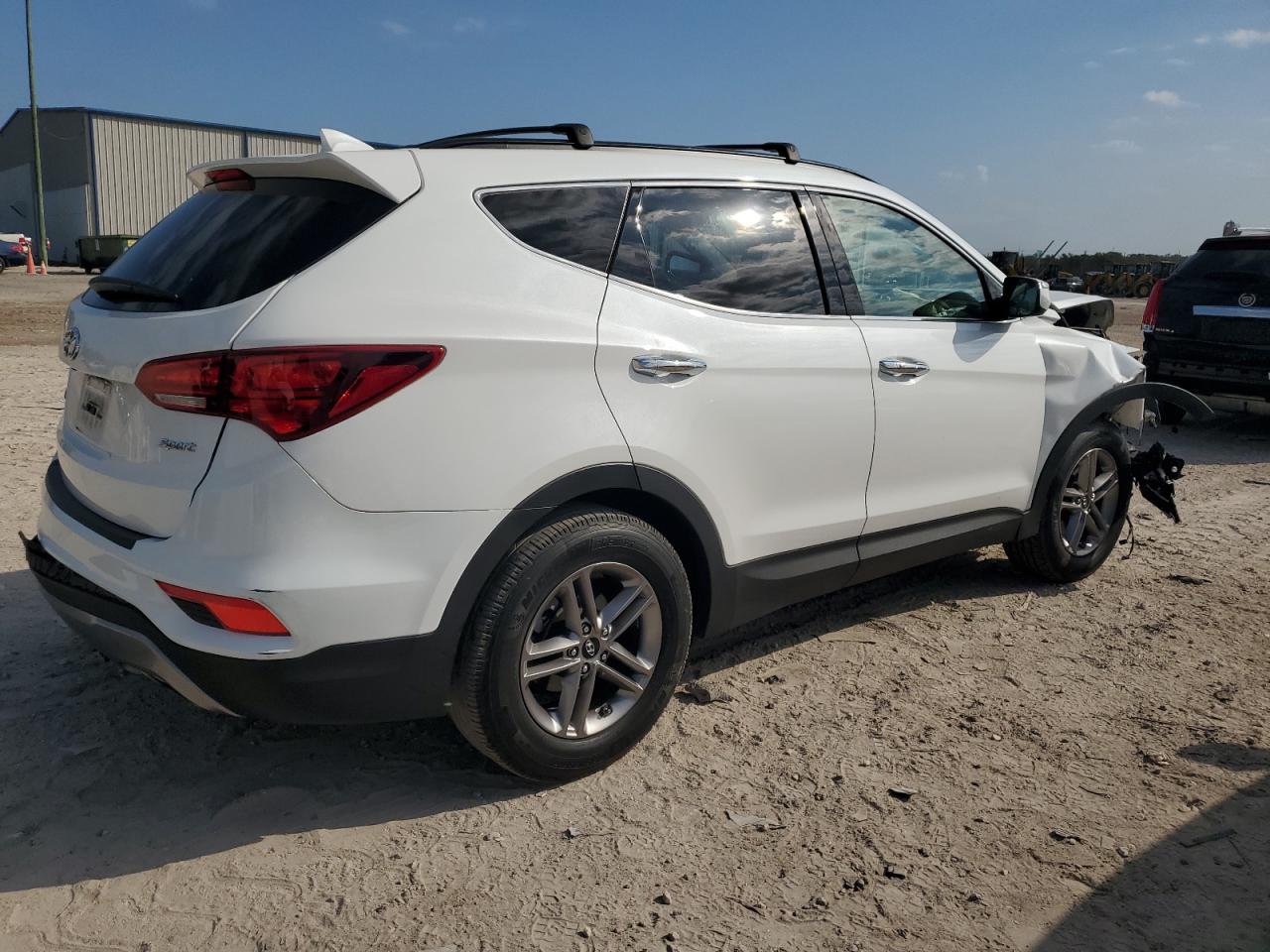 2017 Hyundai Santa Fe VIN 5XYZU3LB8HG443481 Copart auction photo, front end / rear end damage thumbnail 3