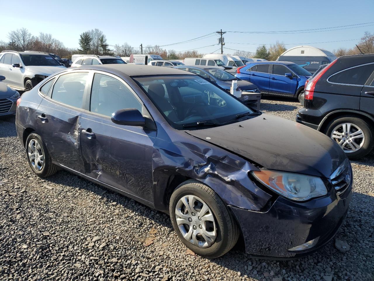 2010 Hyundai Elantra VIN KMHDU4AD1AU182151 Copart auction photo, front end / side damage thumbnail 4