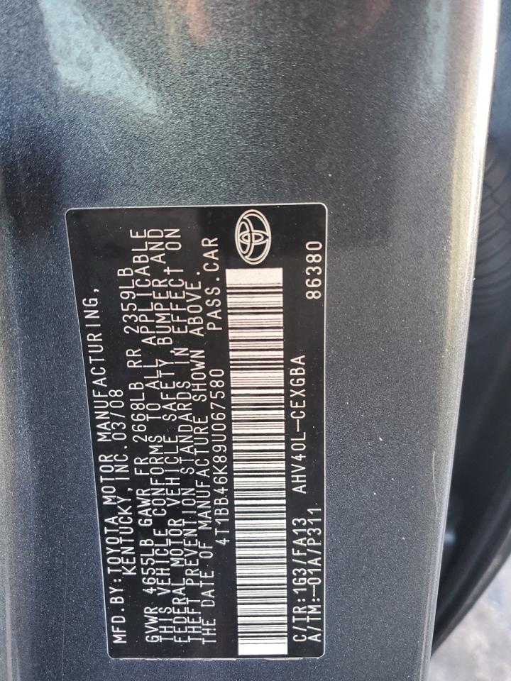 2009 Toyota Camry VIN 4T1BB46K89U067580 Copart auction photo, rear end damage thumbnail 13