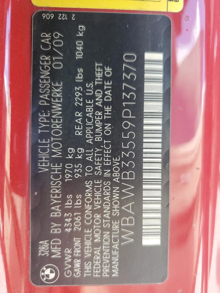 2009 BMW 3er VIN WBAWB33559P137370 Copart auction photo, minor dent/scratches damage thumbnail 12