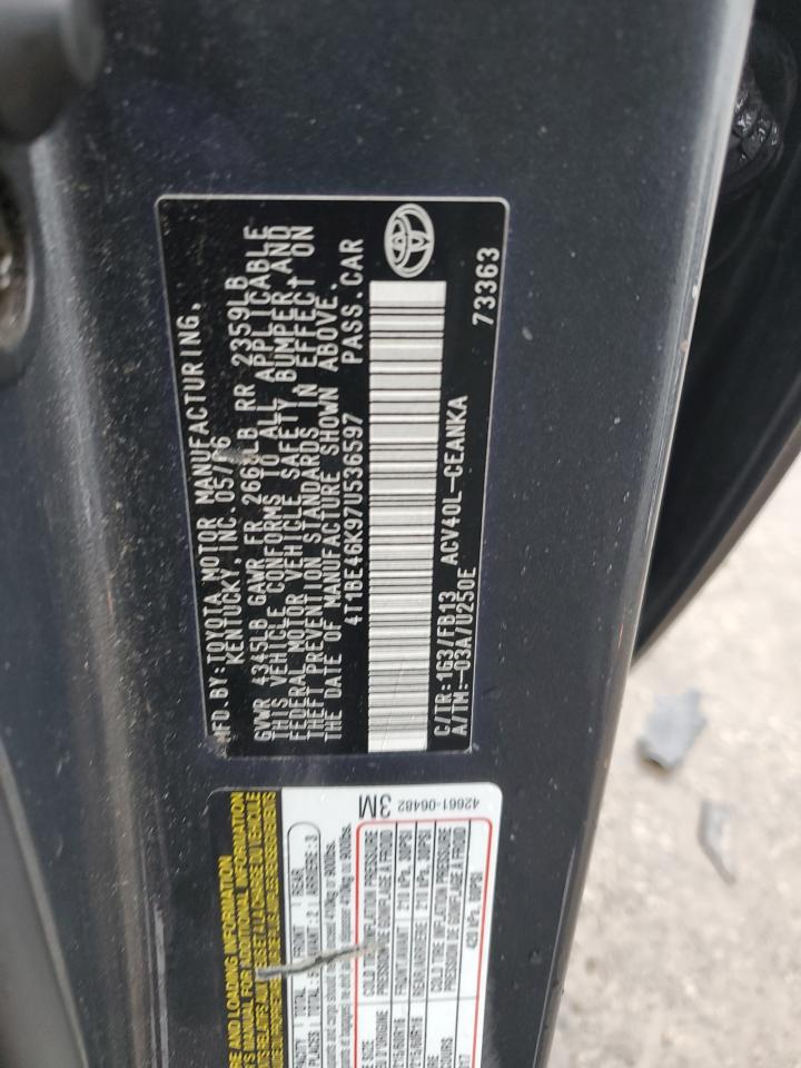 2007 Toyota Camry VIN 4T1BE46K97U536597 Copart auction photo, front end damage thumbnail 12