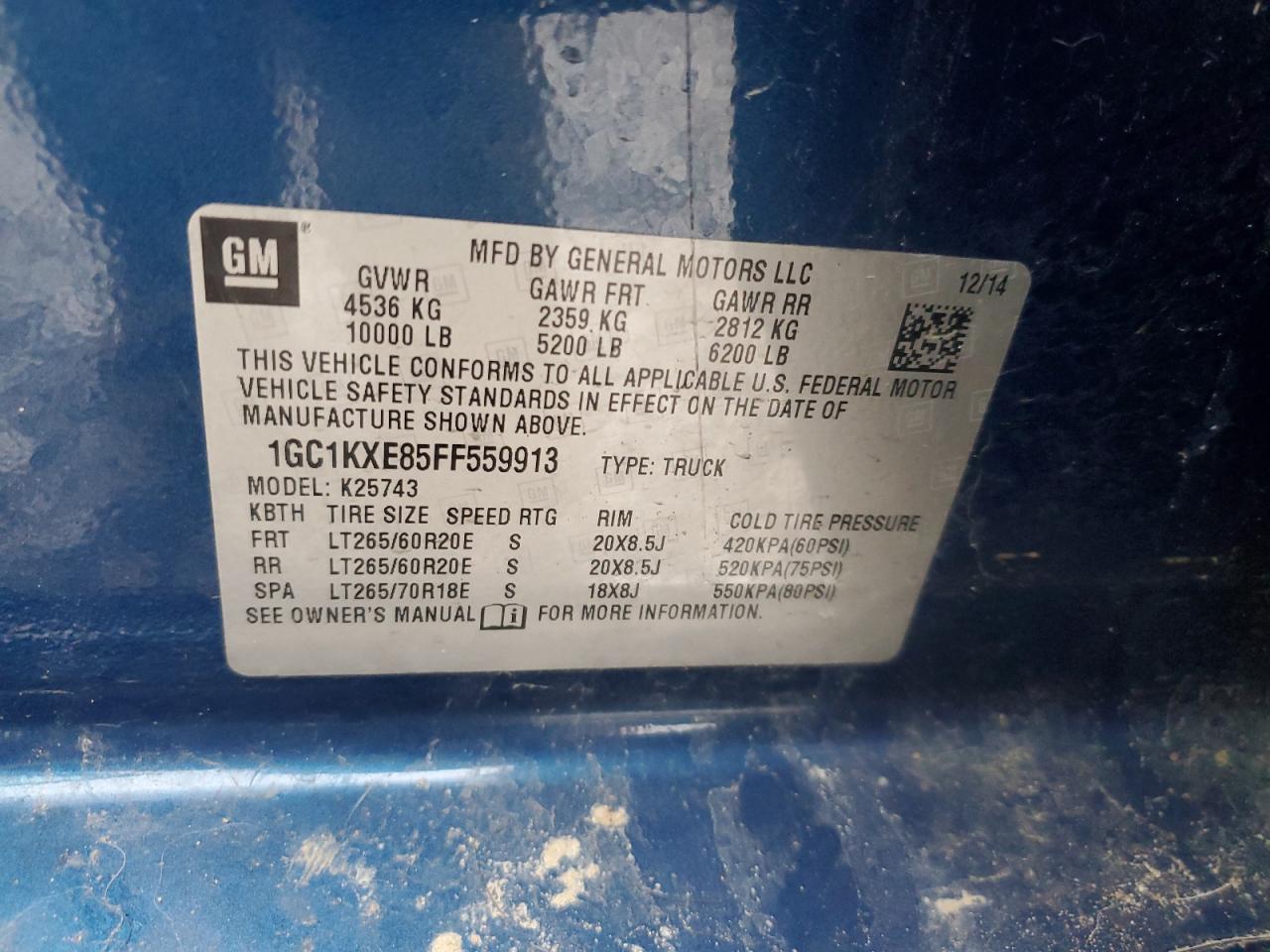 2015 Chevrolet Silverado VIN 1GC1KXE85FF559913 Copart auction photo, all over damage thumbnail 12