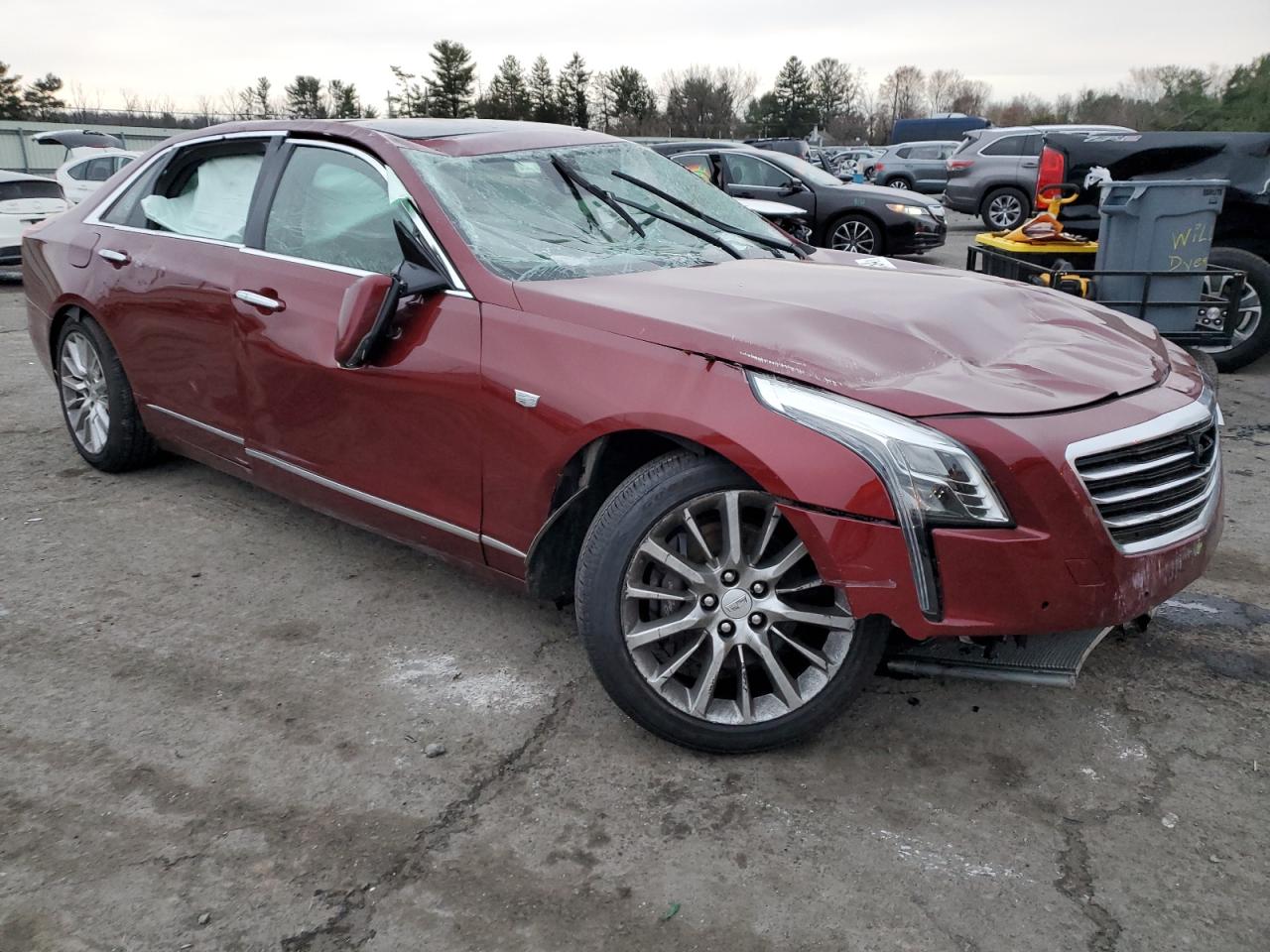 2017 Cadillac CT6 VIN 1G6KB5RS3HU194339 Copart auction photo, front end / top/roof damage thumbnail 4