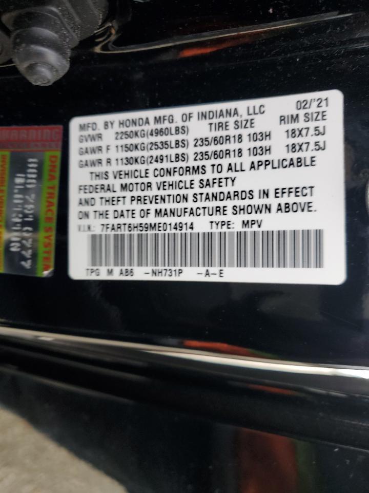 2021 Honda CR-V VIN 7FART6H59ME014914 Copart auction photo, front end damage thumbnail 15