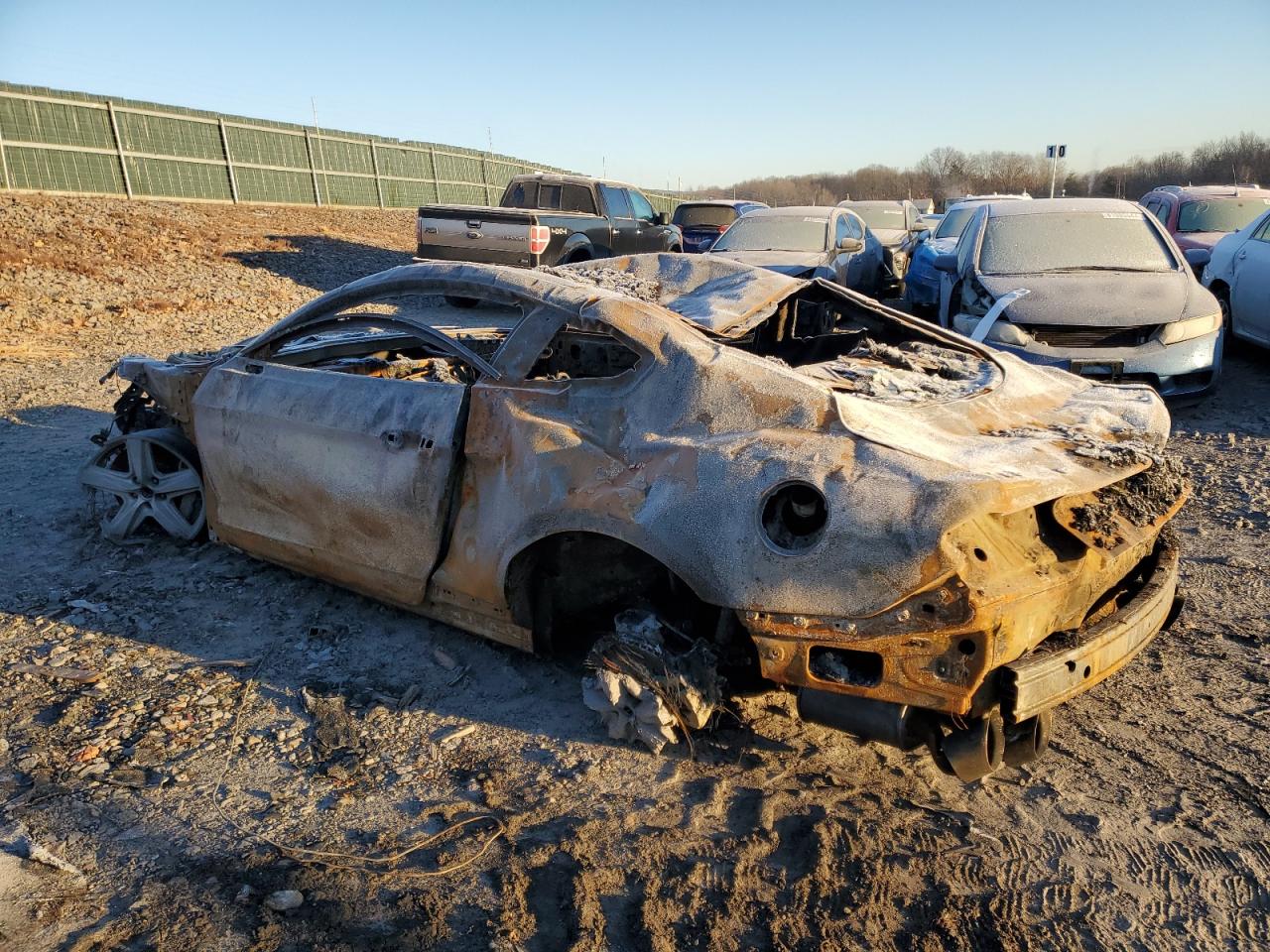 2021 Ford Mustang VIN 1FA6P8R0XM5550893 Copart auction photo, burn damage thumbnail 2