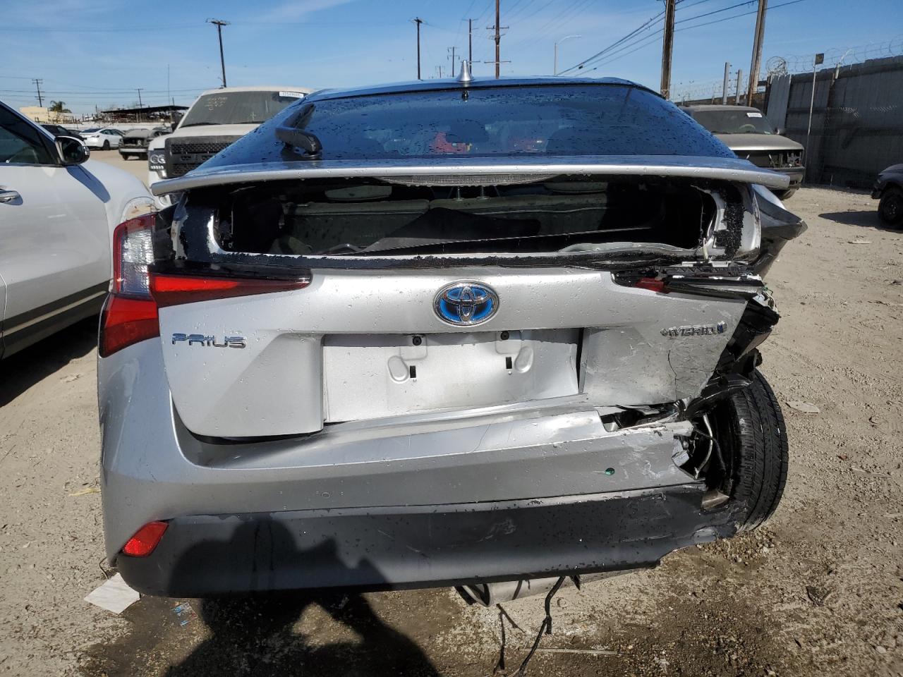 2019 Toyota Prius VIN JTDKARFU7K3079978 Copart auction photo, rear end damage thumbnail 6