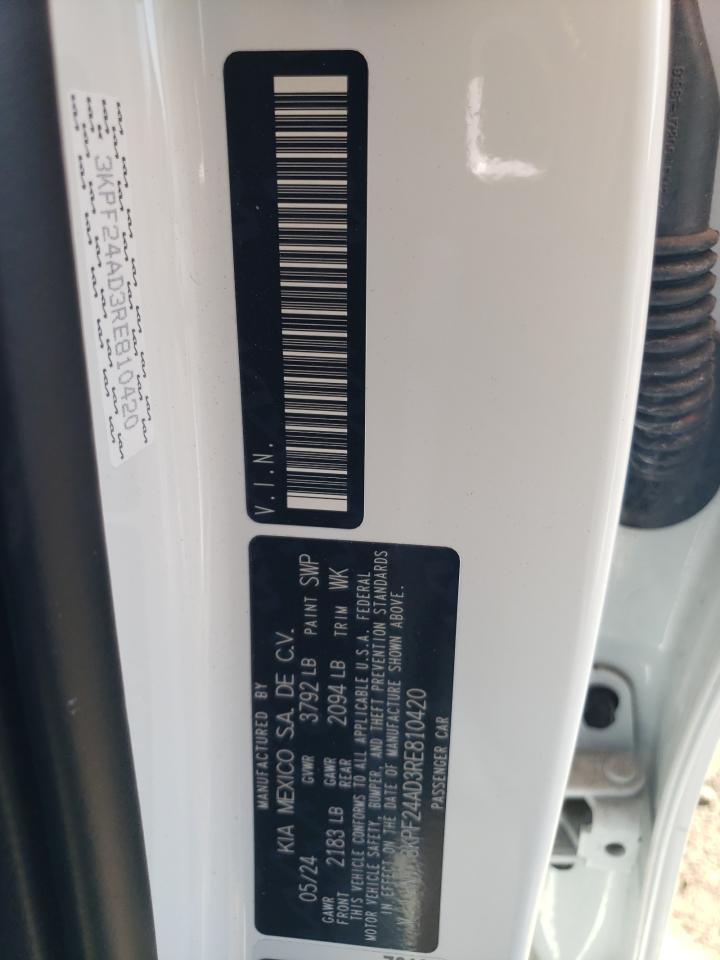 2024 KIA Forte VIN 3KPF24AD3RE810420 Copart auction photo, side / rear end damage thumbnail 13