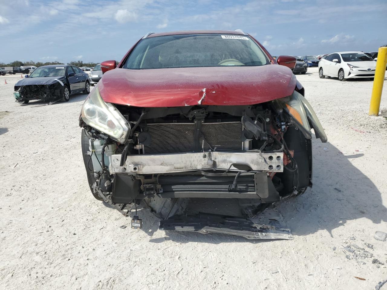 2015 Nissan Murano VIN 5N1AZ2MG0FN288655 Copart auction photo, front end damage thumbnail 5