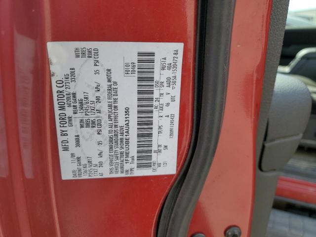 2010 Ford Explorer VIN 1FMEU3BE1AUA31350 Copart auction photo, normal wear / undercarriage damage thumbnail 12