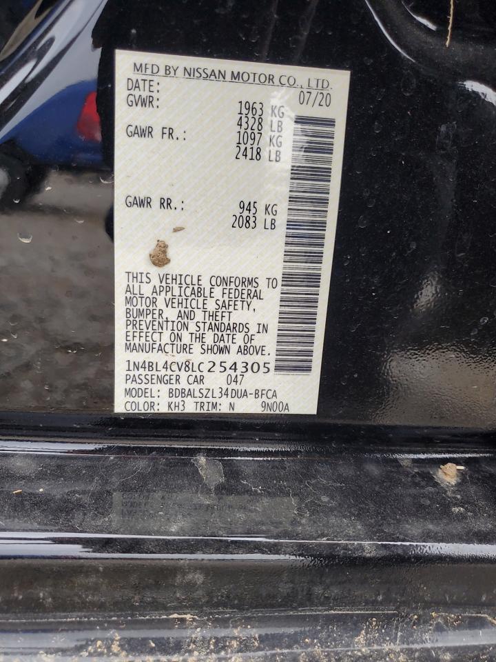 2020 Nissan Altima VIN 1N4BL4CV8LC254305 Copart auction photo, front end damage thumbnail 14
