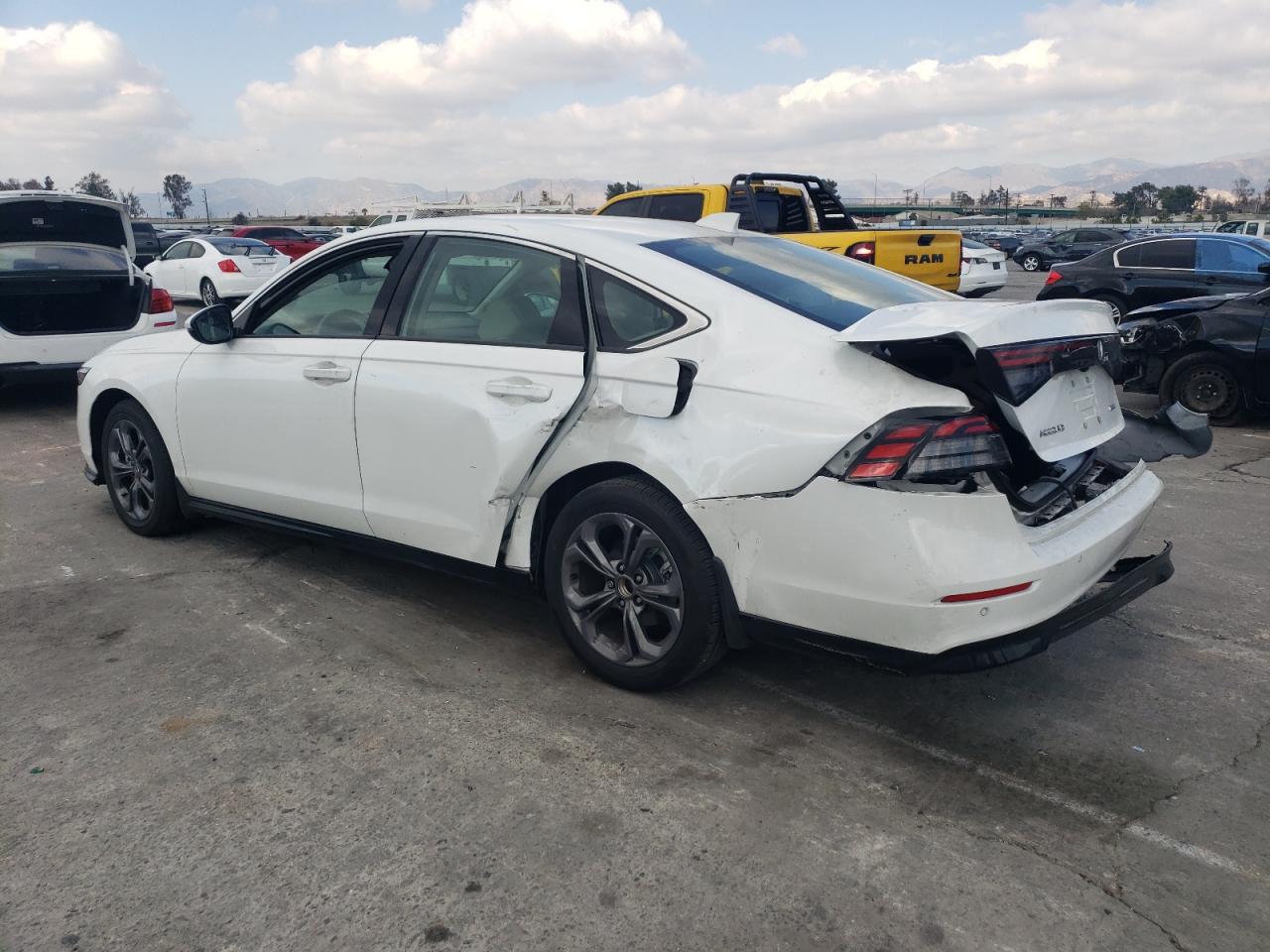 2024 Honda Accord VIN 1HGCY2F60RA046935 Copart auction photo, rear end / side damage thumbnail 2