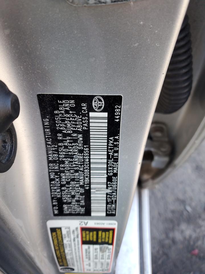 2012 Toyota Avalon VIN 4T1BK3DB3CU469561 Copart auction photo, front end / minor dent/scratches damage thumbnail 13