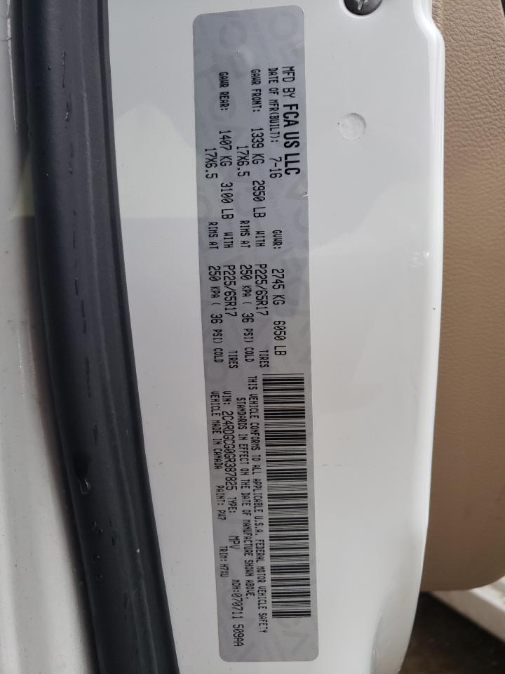 2016 Dodge Caravan VIN 2C4RDGCG0GR387825 Copart auction photo, front end / side damage thumbnail 13