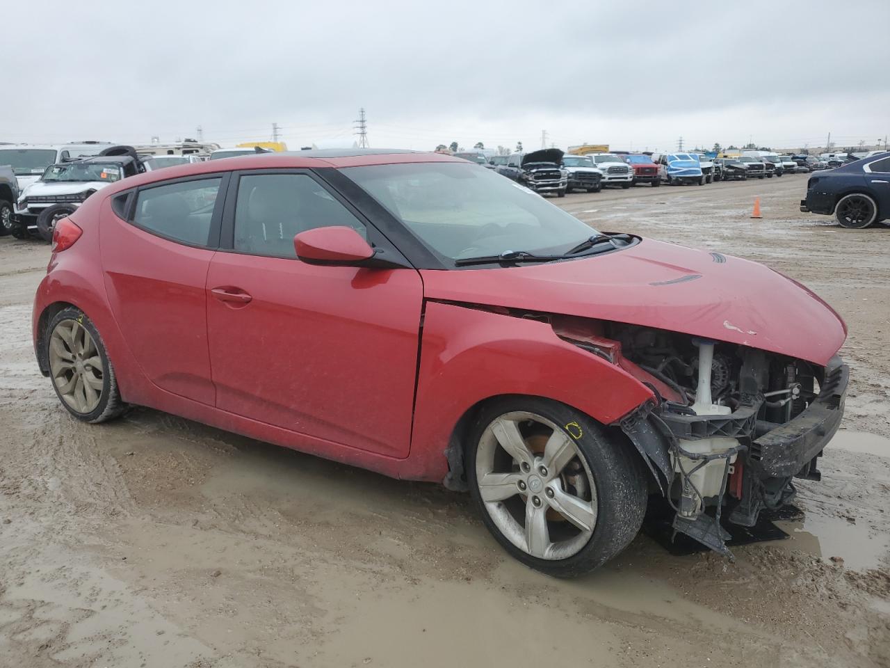 2013 Hyundai Veloster VIN KMHTC6AD6DU137589 Copart auction photo, front end damage thumbnail 4