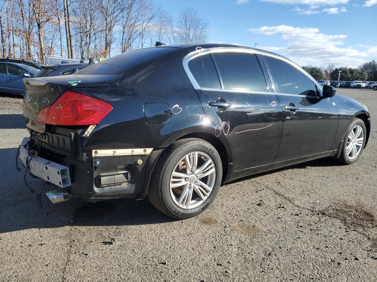 2013 Infiniti G VIN JN1CV6AR2DM759197 Copart auction photo, front end / rear end damage thumbnail 3