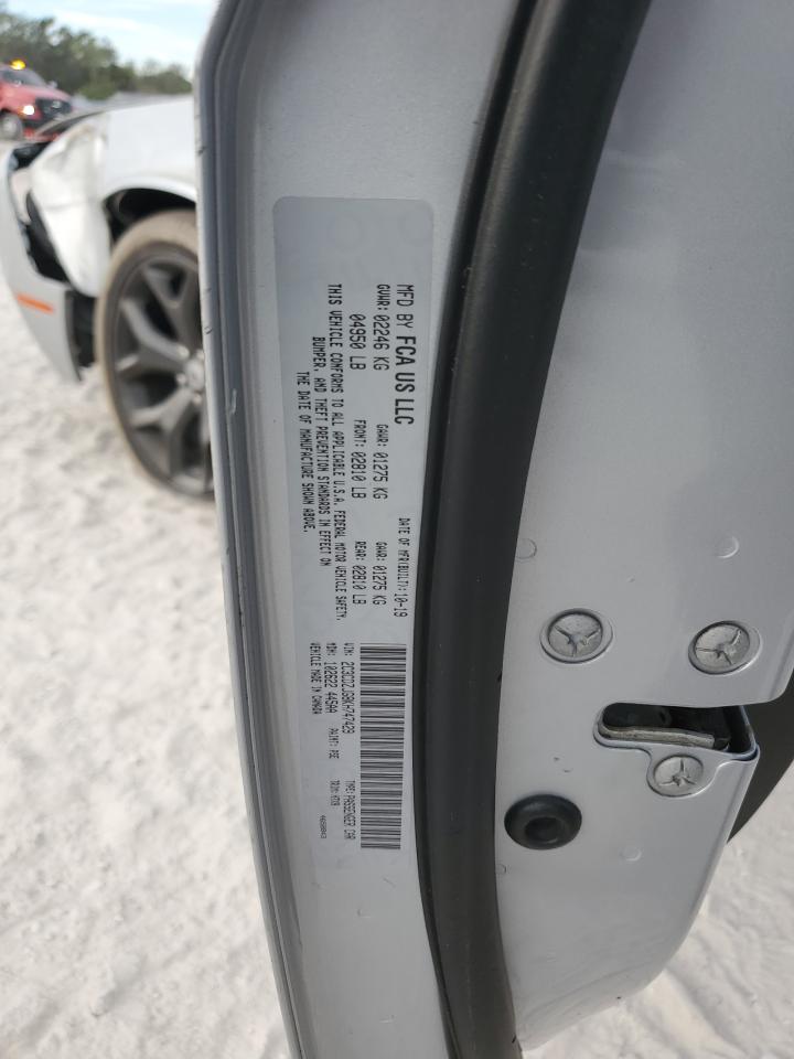 2019 Dodge Challenger VIN 2C3CDZJG8KH747429 Copart auction photo, front end / rear end damage thumbnail 13