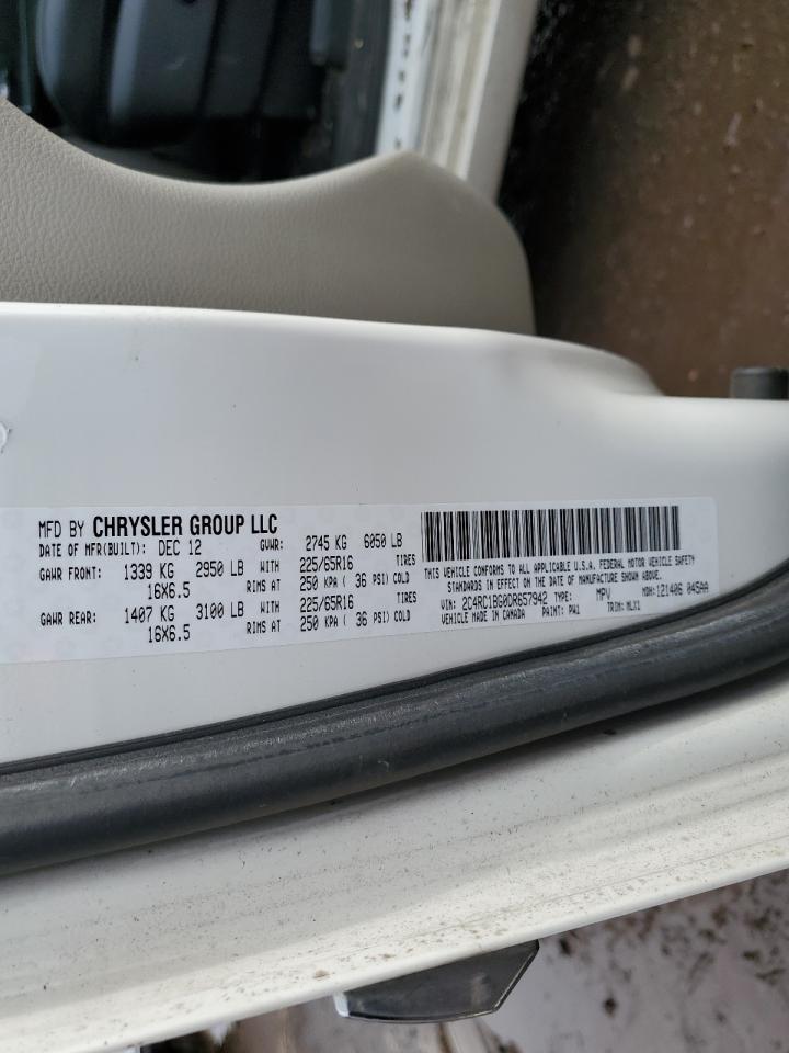 2013 Chrysler Town & Country VIN 2C4RC1BG0DR657942 Copart auction photo, side / rear end damage thumbnail 13