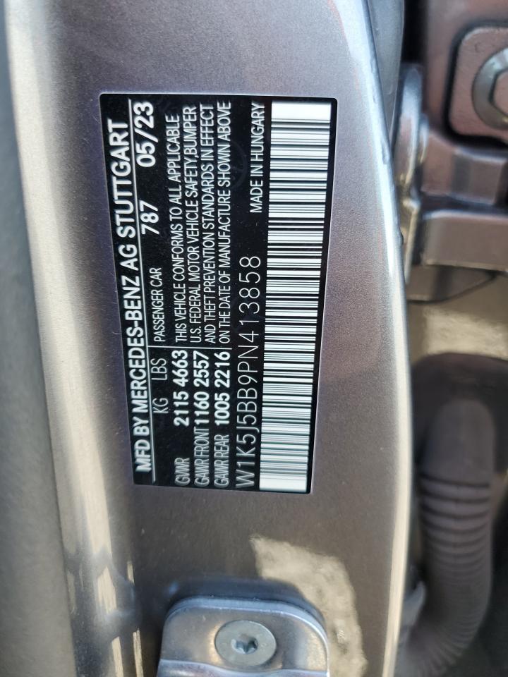 2023 Mercedes-Benz CLA-klasse VIN W1K5J5BB9PN413858 Copart auction photo, rear end / minor dent/scratches damage thumbnail 13