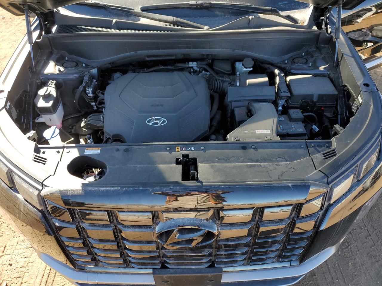 2024 Hyundai Palisade VIN KM8R5DGE7RU664993 Copart auction photo, rear end / side damage thumbnail 12