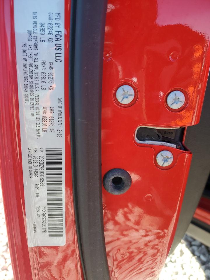 2019 Dodge Challenger VIN 2C3CDZAG1KH602586 Copart auction photo, minor dent/scratches damage thumbnail 13