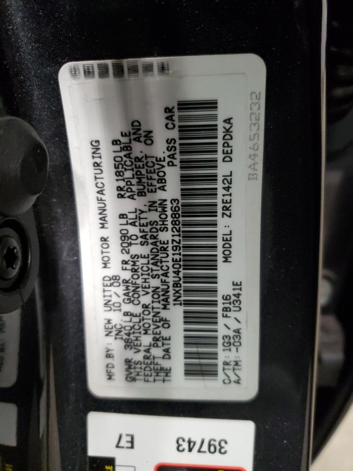 2009 Toyota Corolla VIN 1NXBU40E19Z128863 Copart auction photo, rear end damage thumbnail 12