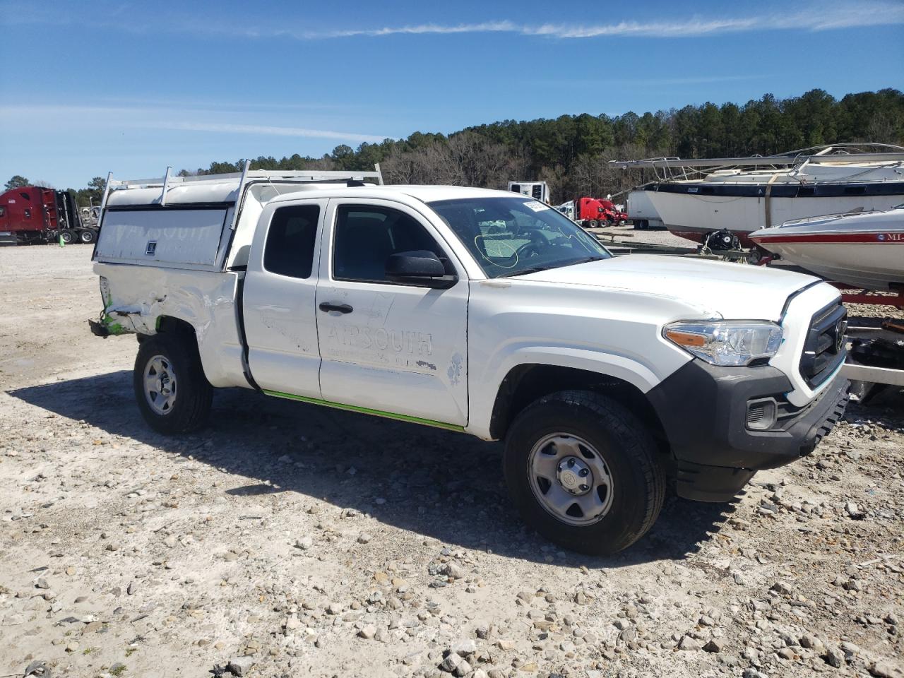 2021 Toyota Tacoma VIN 3TYRX5GN0MT015610 Copart auction photo, side / rear end damage thumbnail 4