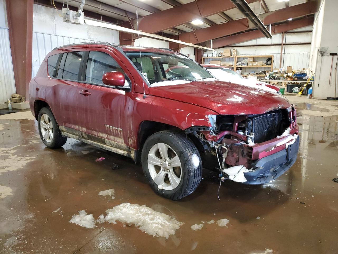 2015 Jeep Compass VIN 1C4NJDEB4FD427302 Copart auction photo, front end / side damage thumbnail 4