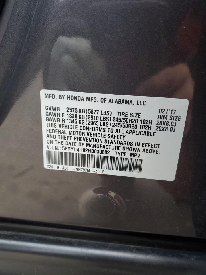 2017 Acura MDX VIN 5FRYD4H82HB030802 Copart auction photo, rear end damage thumbnail 13