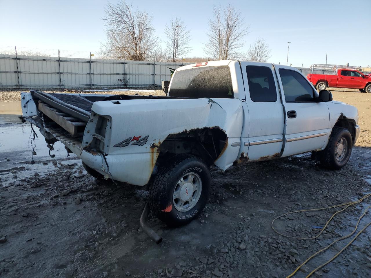 2001 GMC Sierra VIN 2GTEK19T911145756 Copart auction photo, rear end / undercarriage damage thumbnail 3
