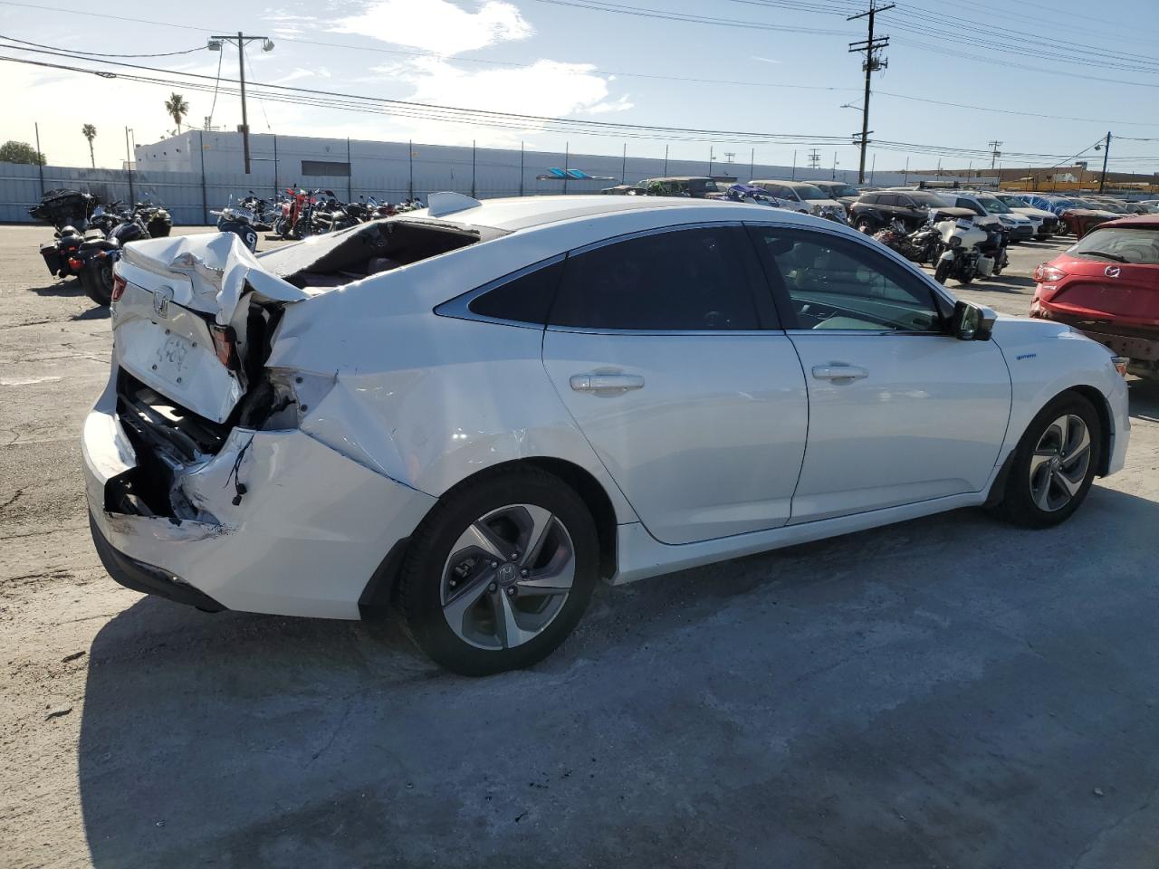 2019 Honda Insight VIN 19XZE4F57KE010697 Copart auction photo, side damage thumbnail 3