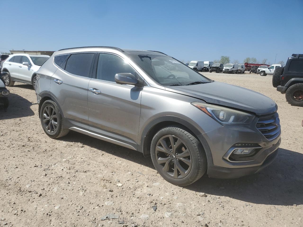 2018 Hyundai Santa Fe VIN 5XYZW4LA2JG525185 Copart auction photo, rear end damage thumbnail 4