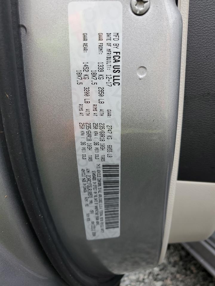 2018 Chrysler Pacifica VIN 2C4RC1FG6JR188572 Copart auction photo, water/flood damage thumbnail 14