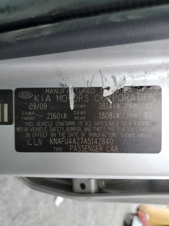 2010 KIA Forte VIN KNAFU4A27A5142840 Copart auction photo, all over / undercarriage damage thumbnail 14