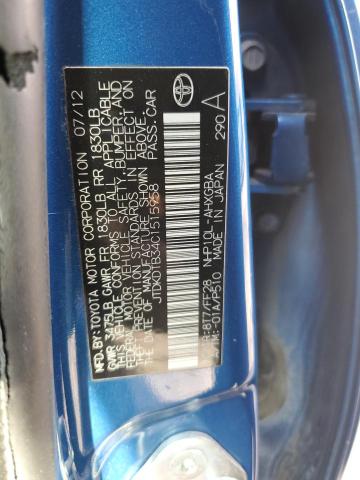 2012 Toyota Prius VIN JTDKDTB34C1515958 Copart auction photo, front end damage thumbnail 12