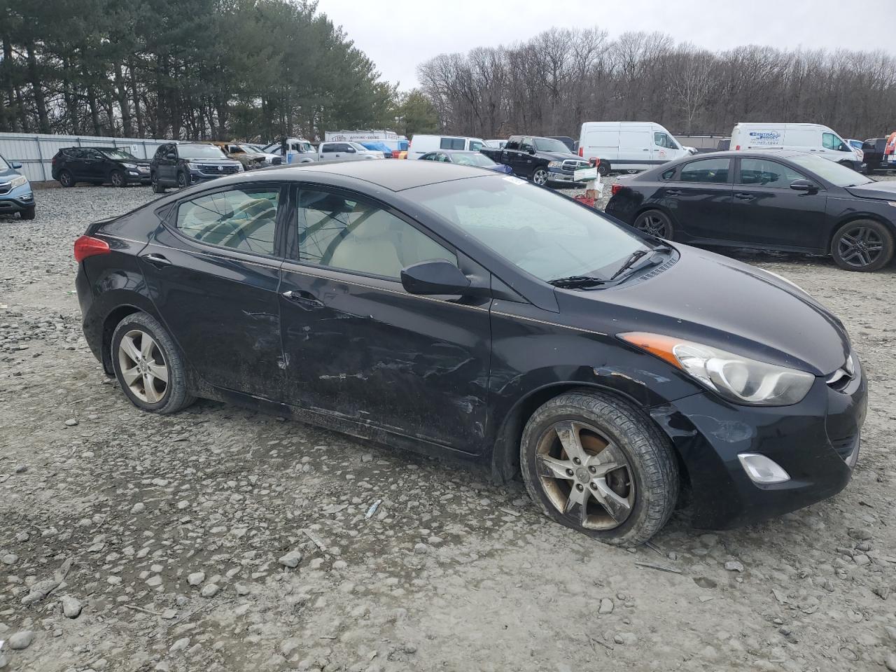 2013 Hyundai Elantra VIN KMHDH4AE4DU930988 Copart auction photo, front end / side damage thumbnail 4
