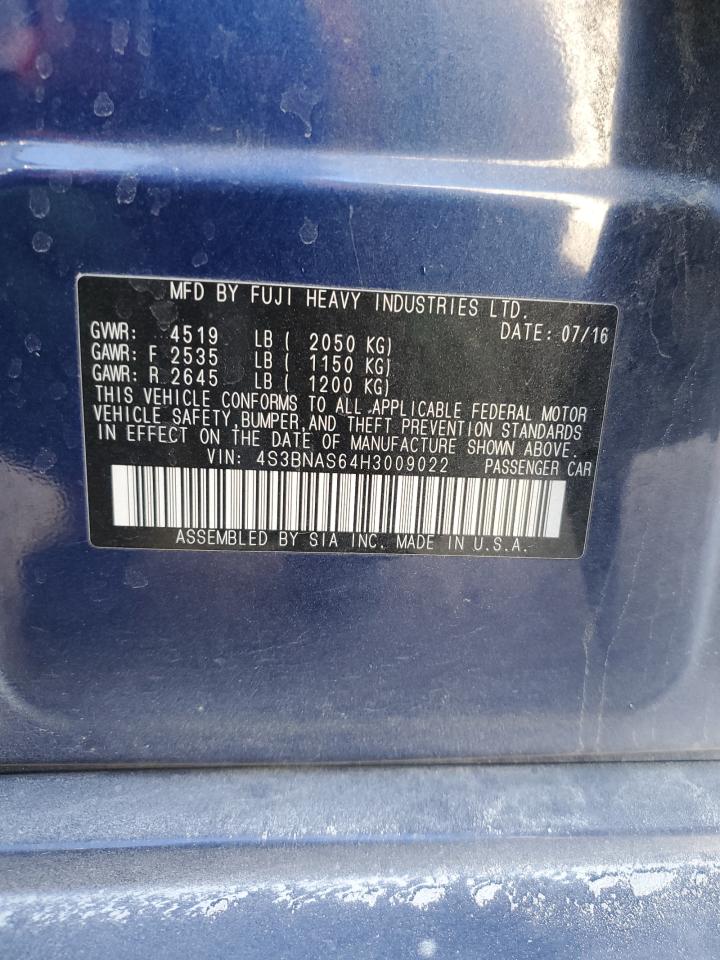 2017 Subaru Legacy VIN 4S3BNAS64H3009022 Copart auction photo, front end damage thumbnail 15