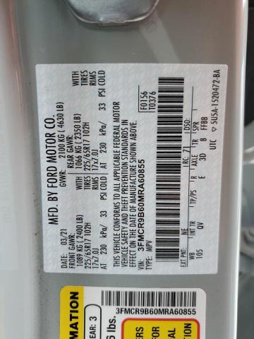 2021 Ford Bronco VIN 3FMCR9B60MRA60855 Copart auction photo, front end damage thumbnail 13
