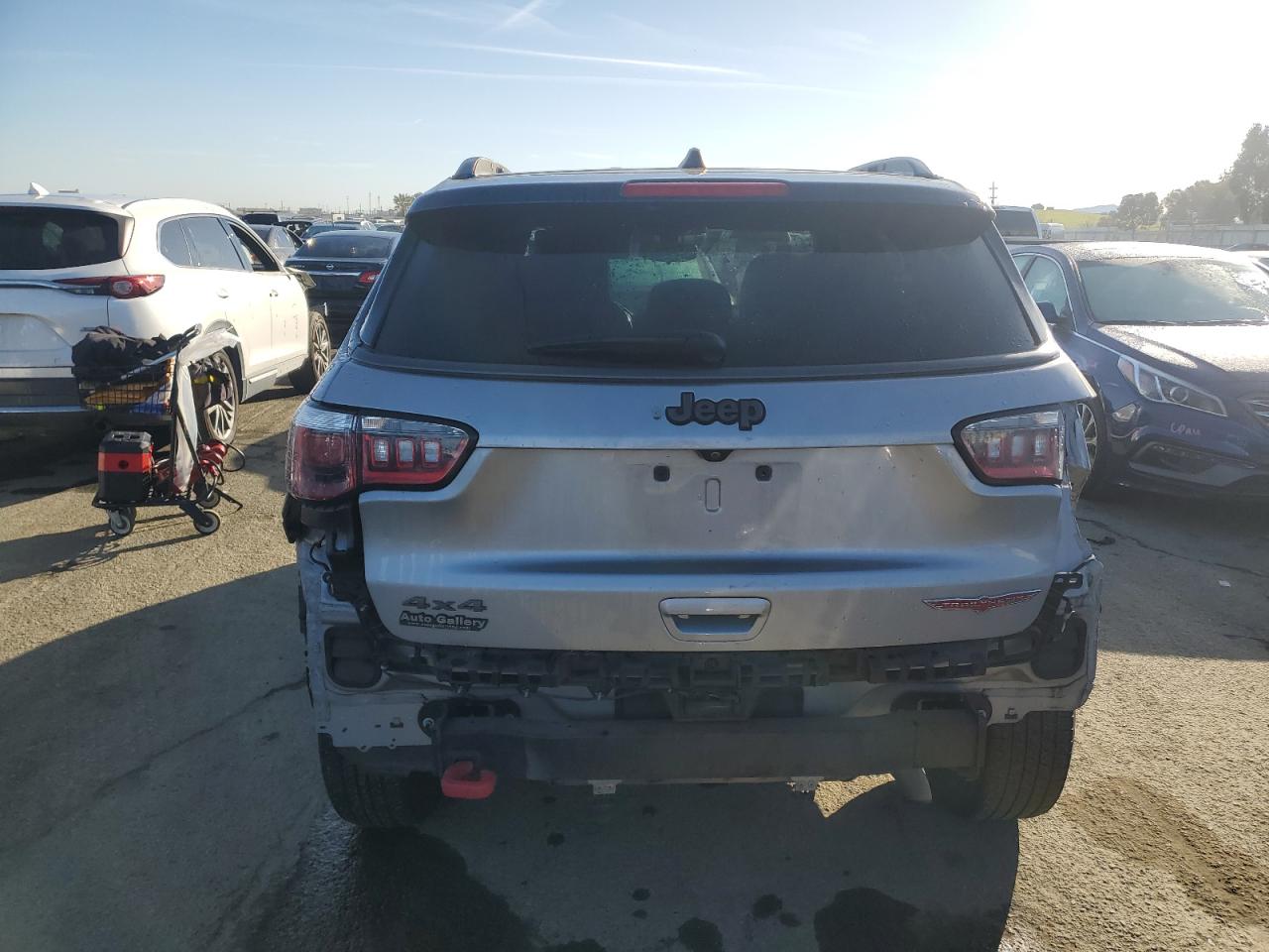 2019 Jeep Compass VIN 3C4NJDDB8KT799327 Copart auction photo, rear end / side damage thumbnail 6
