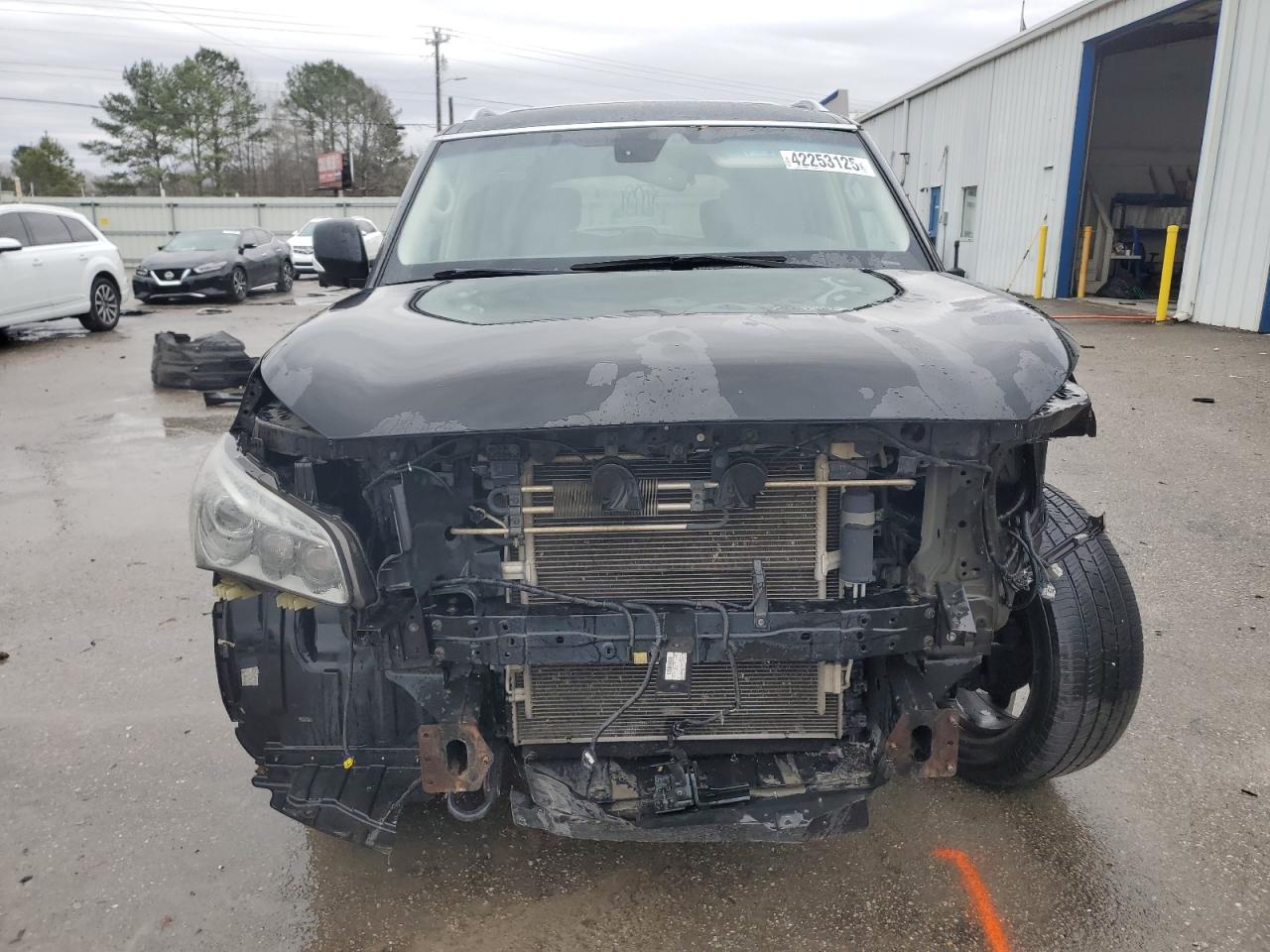 2013 Infiniti QX56 VIN JN8AZ2NE9D9042635 Copart auction photo, front end / side damage thumbnail 5