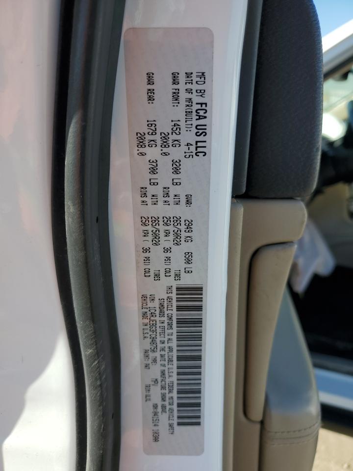 2015 Jeep Grand Cherokee VIN 1C4RJEBG3FC848750 Copart auction photo, front end / side damage thumbnail 15