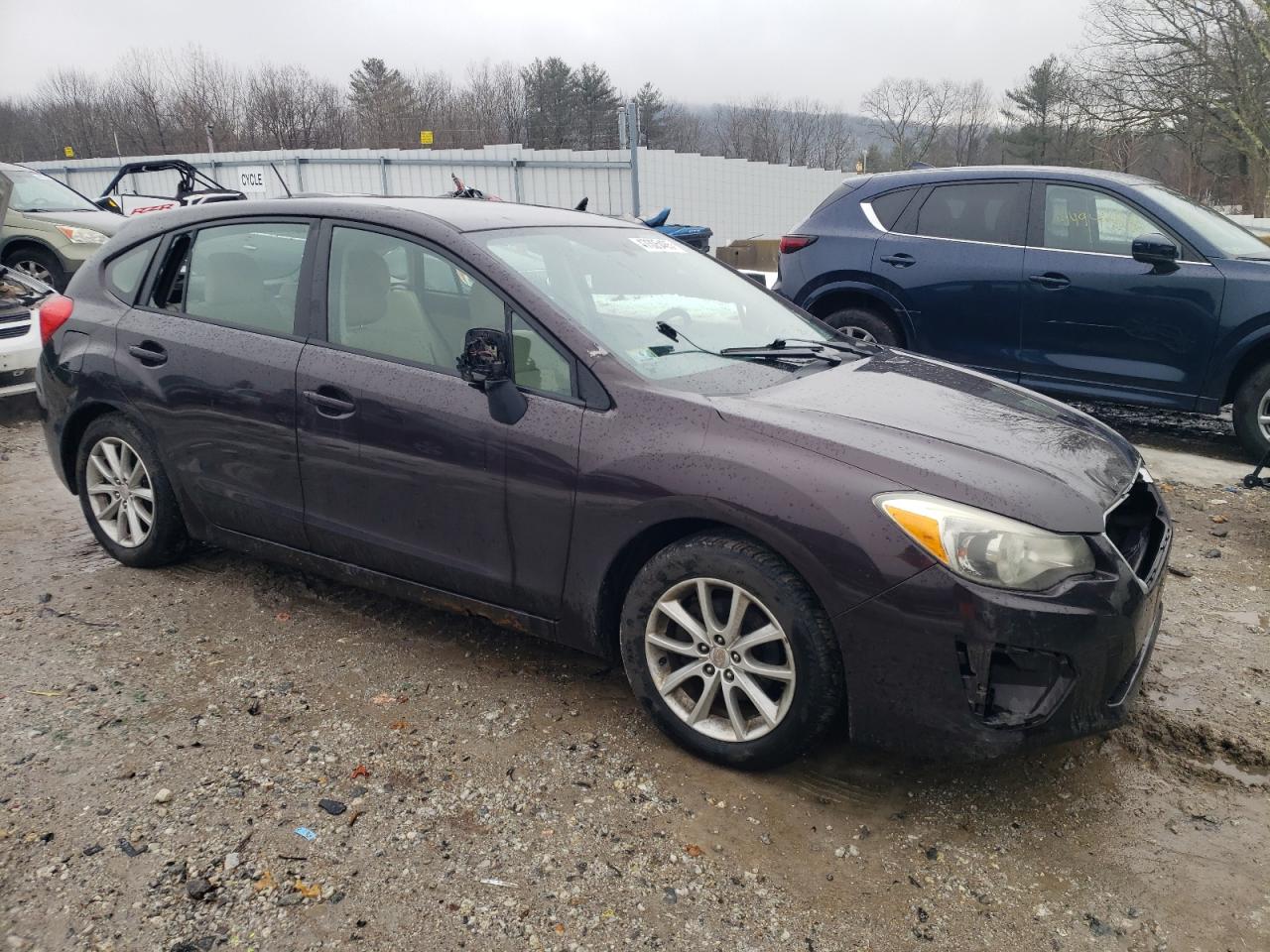 2012 Subaru Impreza VIN JF1GPAC63CG220279 Copart auction photo, front end / side damage thumbnail 4