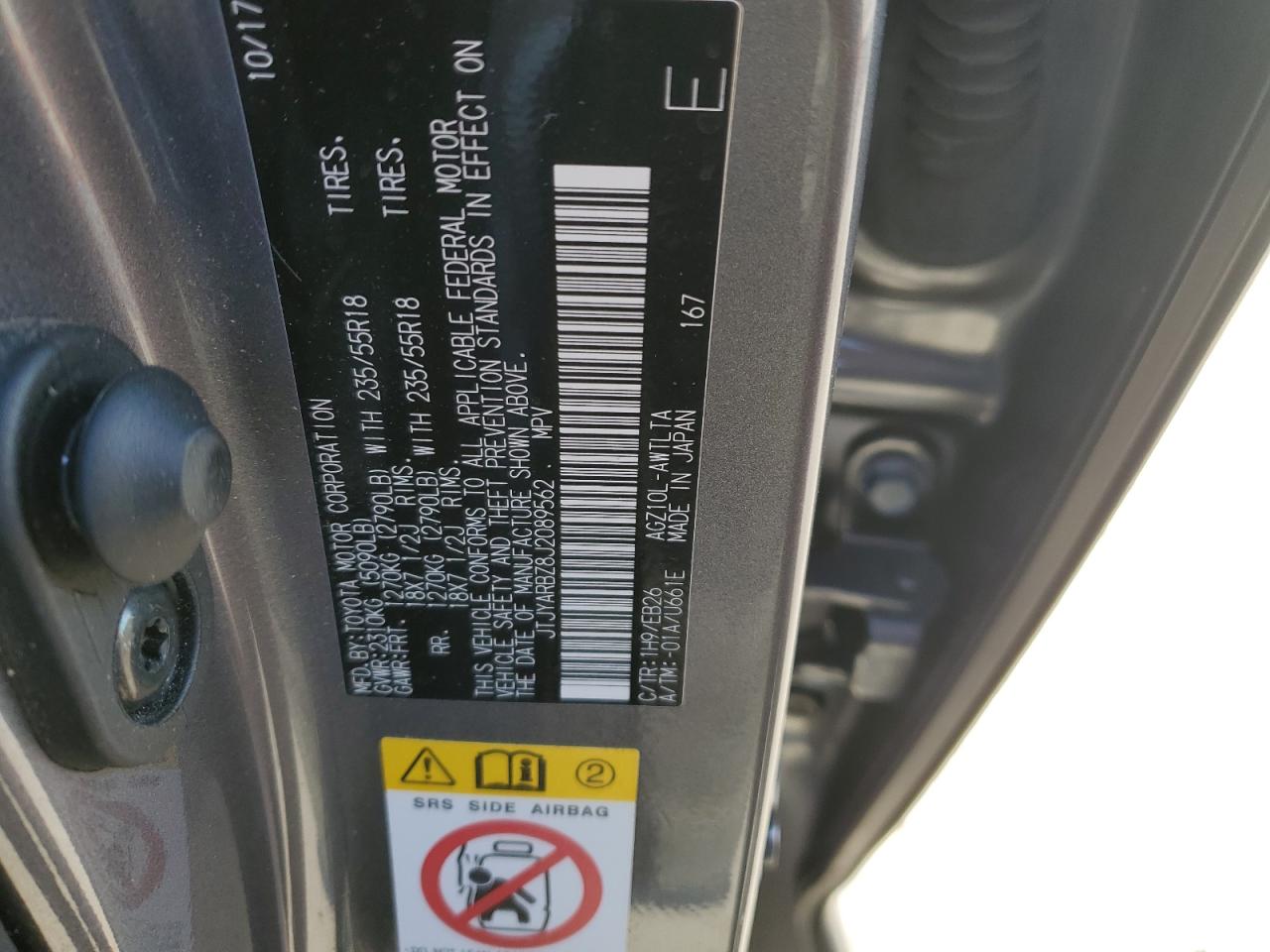 2018 Lexus NX VIN JTJYARBZ8J2089562 Copart auction photo, front end damage thumbnail 13