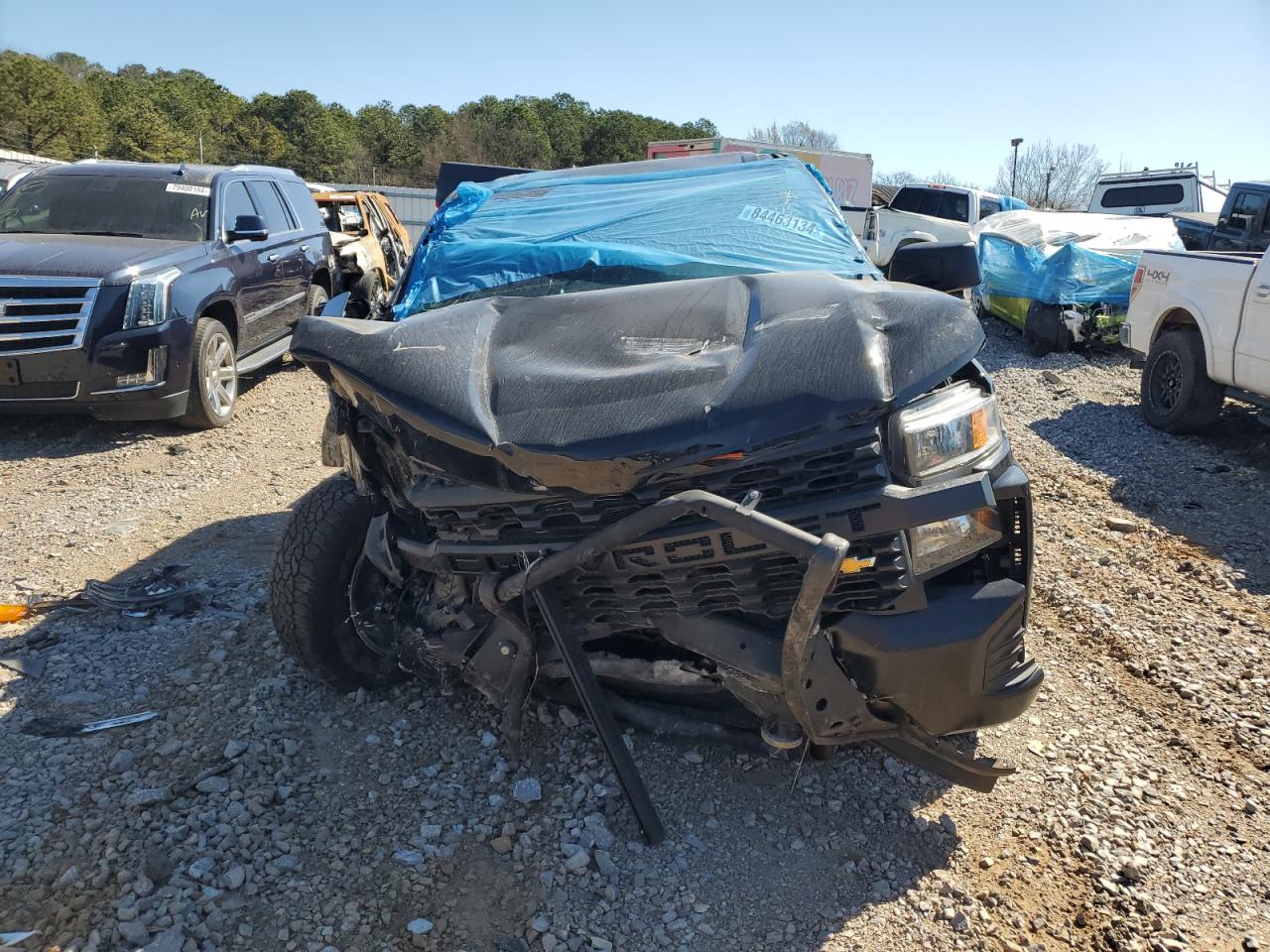 2021 Chevrolet Silverado VIN 3GCUYAEF6MG412664 Copart auction photo, front end / top/roof damage thumbnail 5