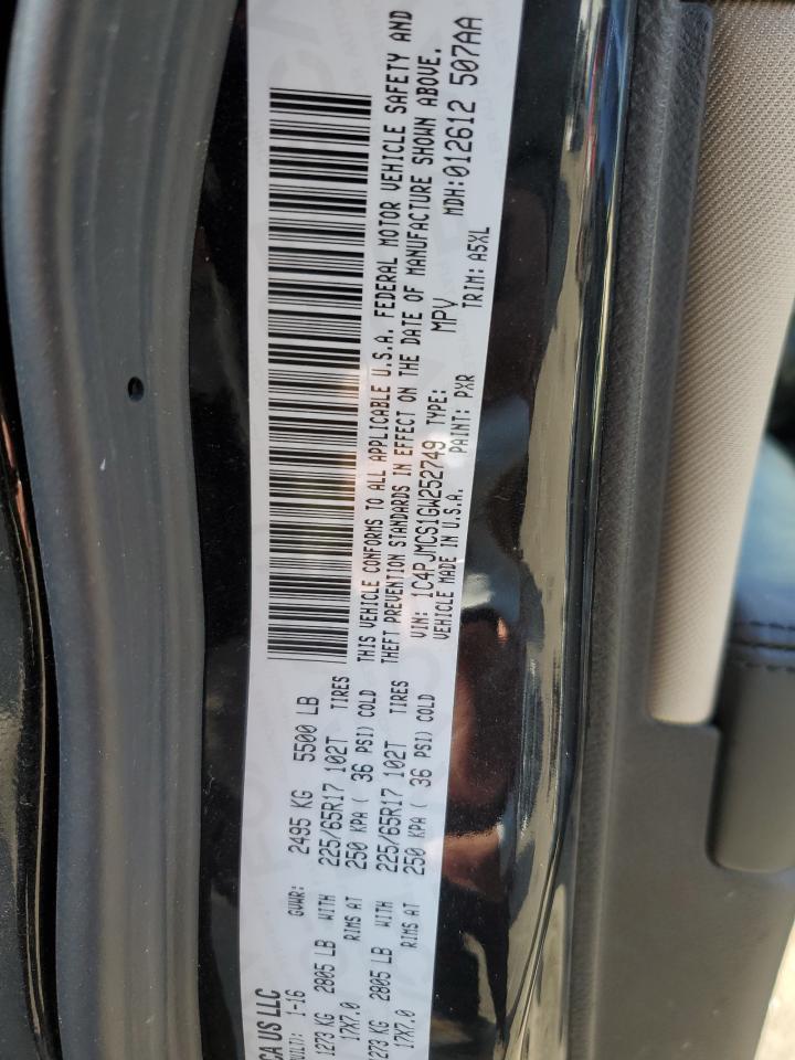 2016 Jeep Grand Cherokee VIN 1C4PJMCS1GW252749 Copart auction photo, front end damage thumbnail 13