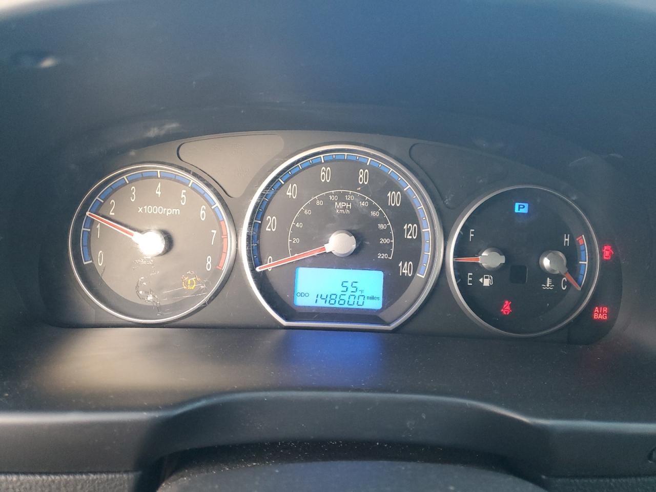 2009 Hyundai Santa Fe VIN 5NMSG73D19H307850 Copart auction photo, front end / hail damage thumbnail 9
