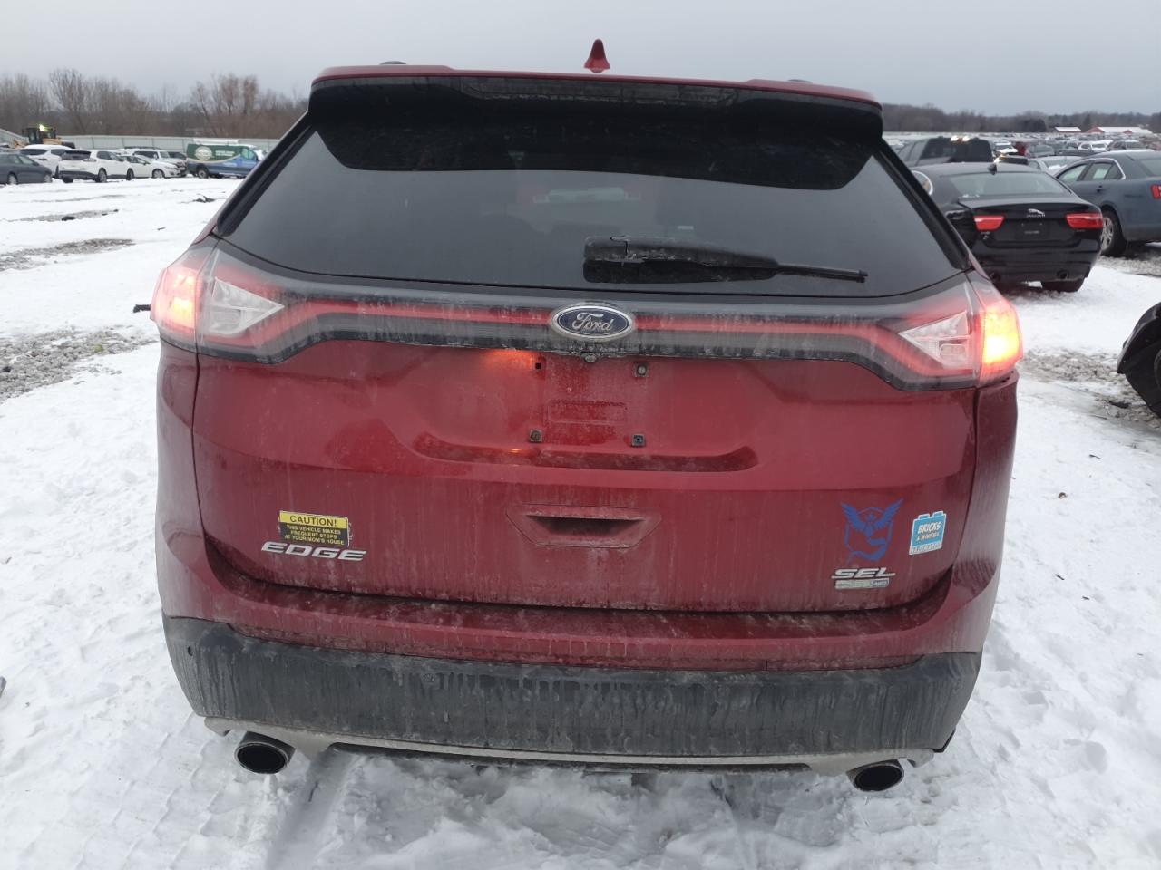 2015 Ford Edge VIN 2FMTK4J90FBB80224 Copart auction photo, front end / rear end damage thumbnail 6