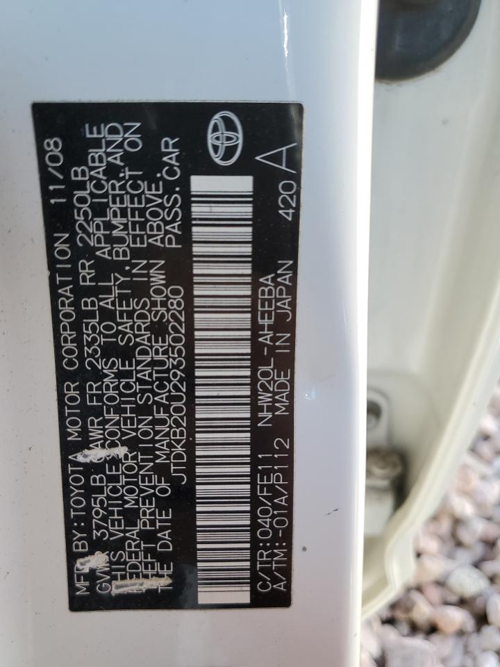 2009 Toyota Prius VIN JTDKB20U293502280 Copart auction photo, all over damage thumbnail 12
