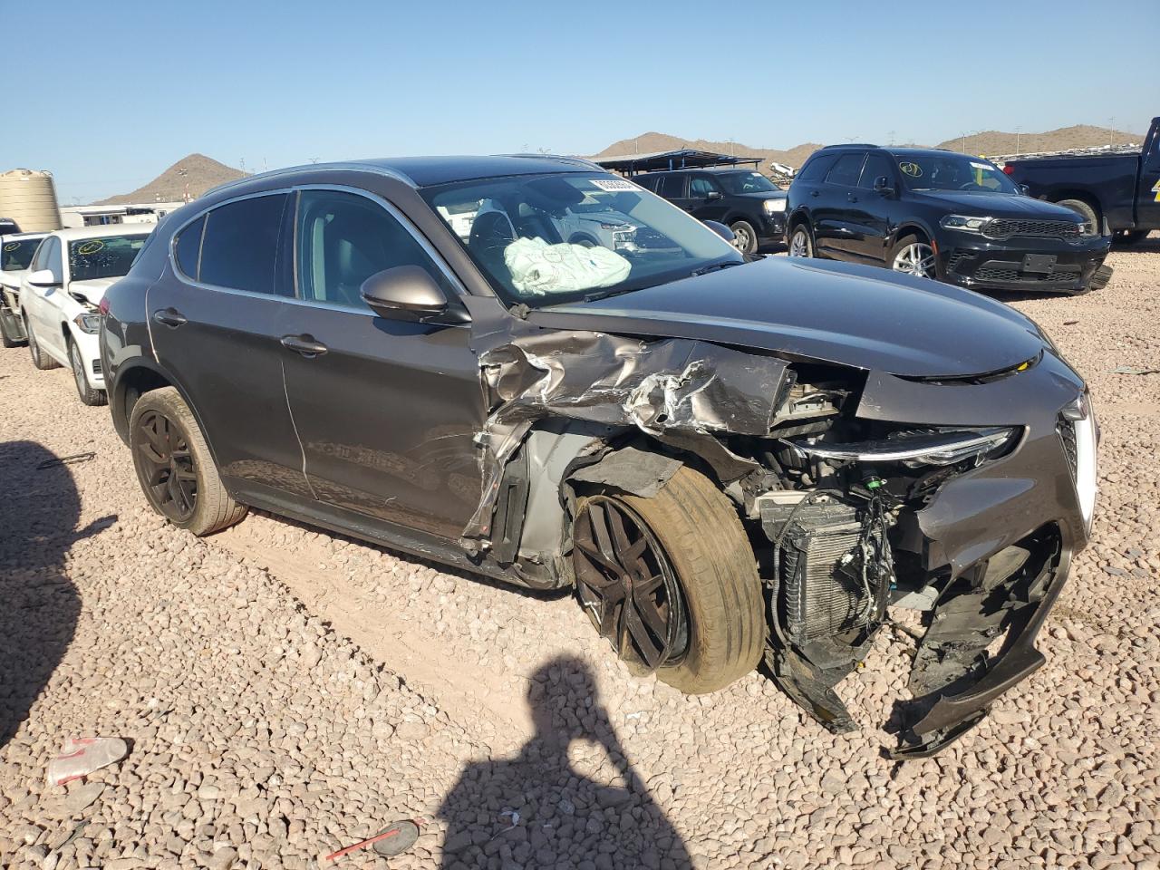 2019 Alfa Romeo Stelvio VIN ZASPAKBN0K7C45768 Copart auction photo, front end / side damage thumbnail 4