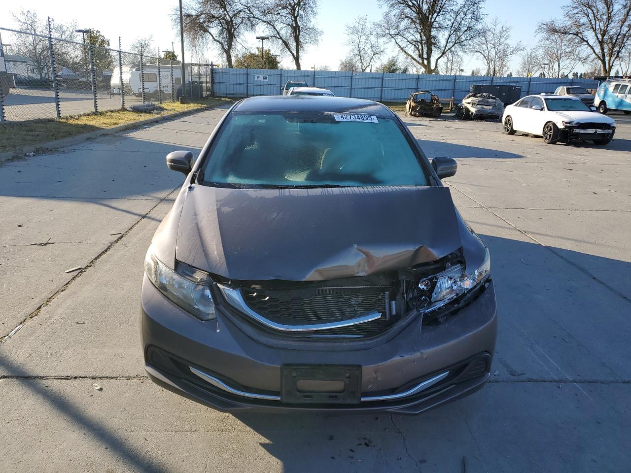 2015 Honda Civic VIN 2HGFB2F52FH525702 Copart auction photo, front end damage thumbnail 5